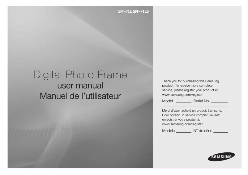 Page 1 de la notice Manuel utilisateur Samsung SPF-71ES
