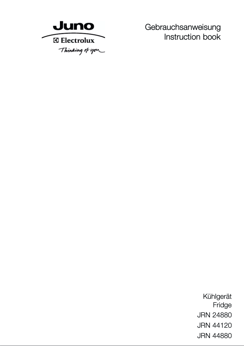 Page n°1 - Manuel utilisateur Juno Electrolux JRN44880