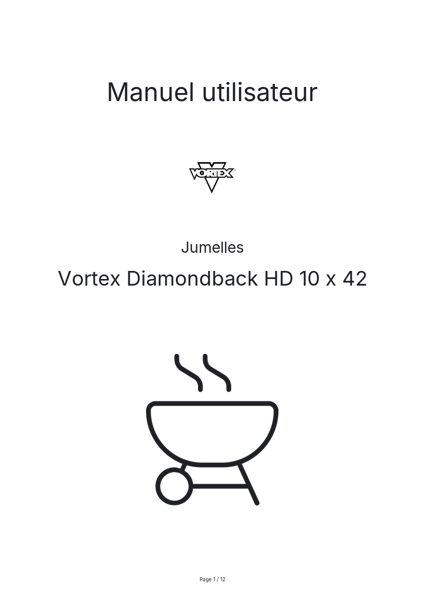 Page n°1 - Manuel utilisateur Vortex Diamondback HD 10 x 42
