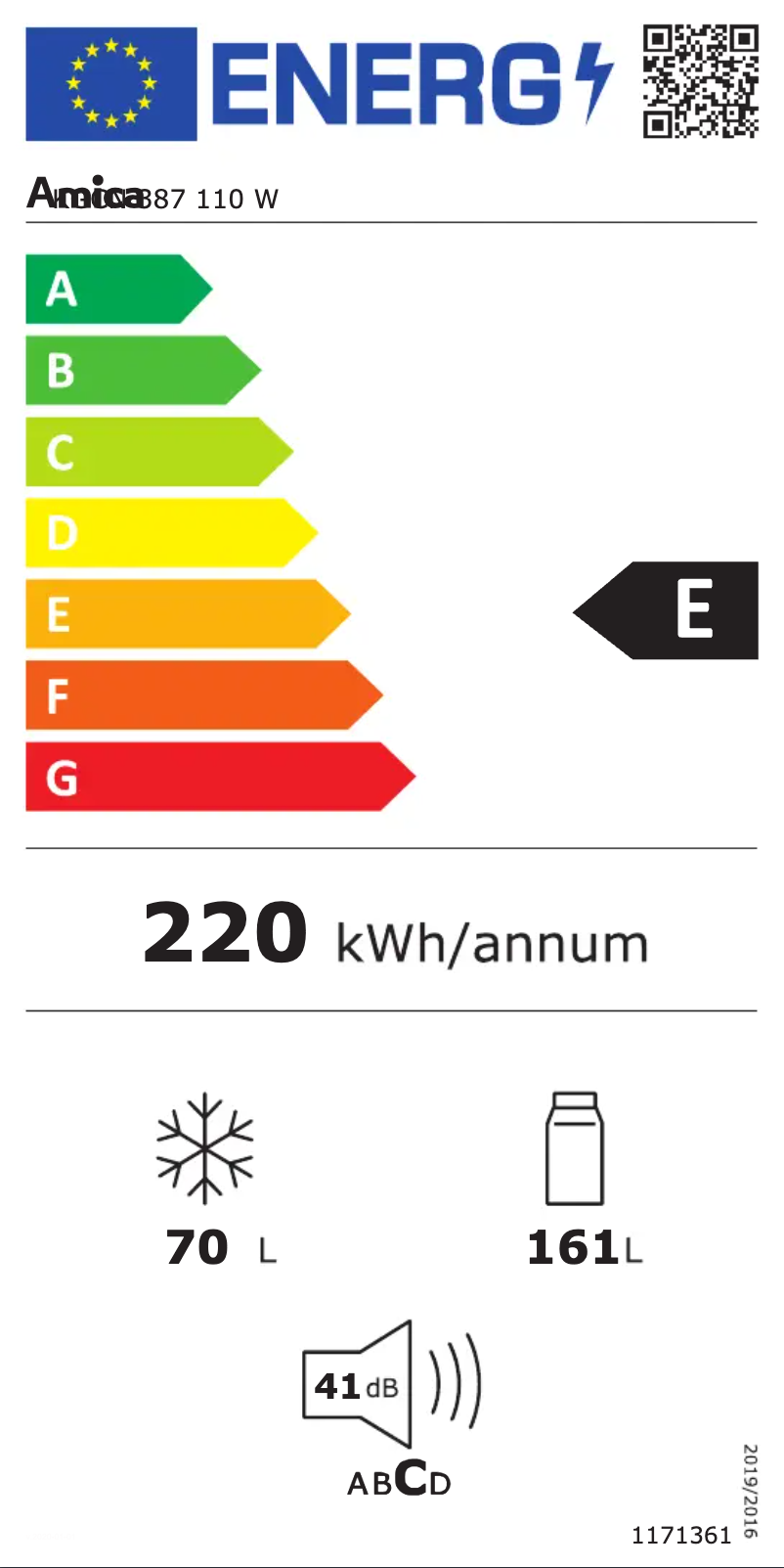 Page n°1 - Label énergétique Amica FK2695.4FT