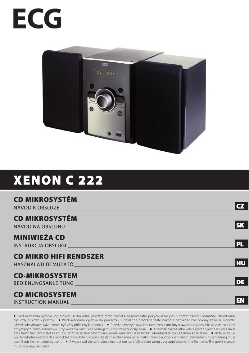 Page n°1 - Manuel utilisateur ECG XENON C 222