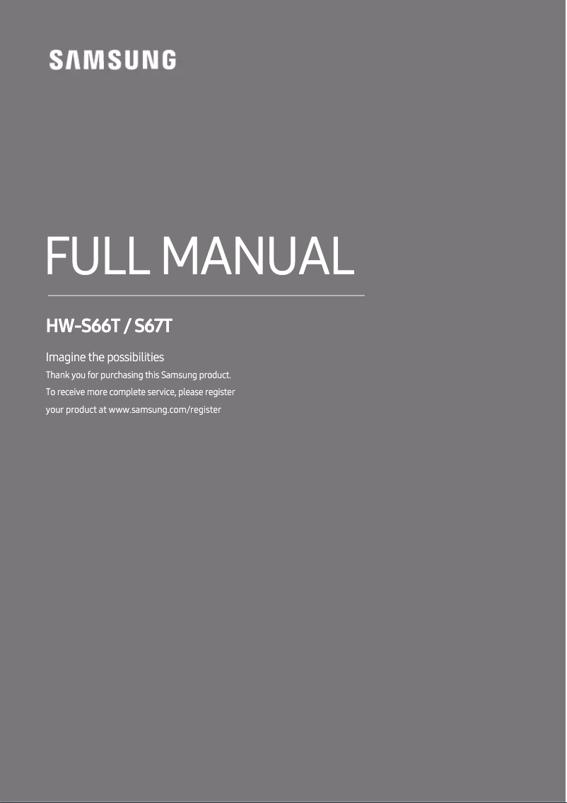 Page n°1 - Manuel utilisateur Samsung HW-S66T