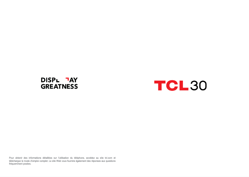 Page 1 de la notice Manuel utilisateur TCL 30