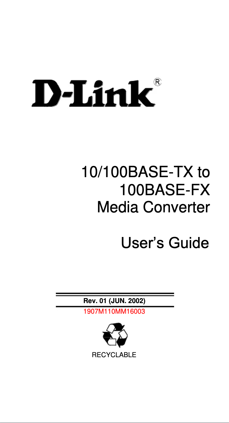 Page n°1 - Manuel utilisateur D-Link DMC-515SC
