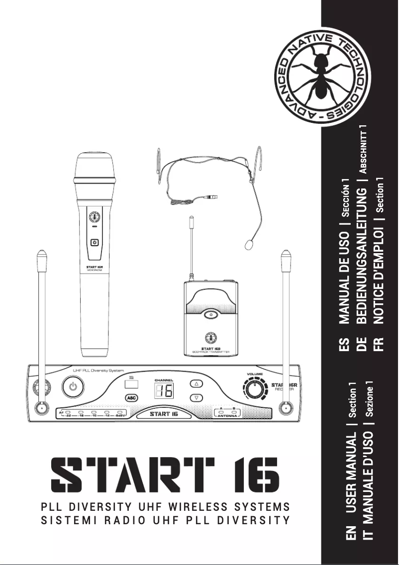 Page n°1 - Manuel utilisateur ANT Start 16
