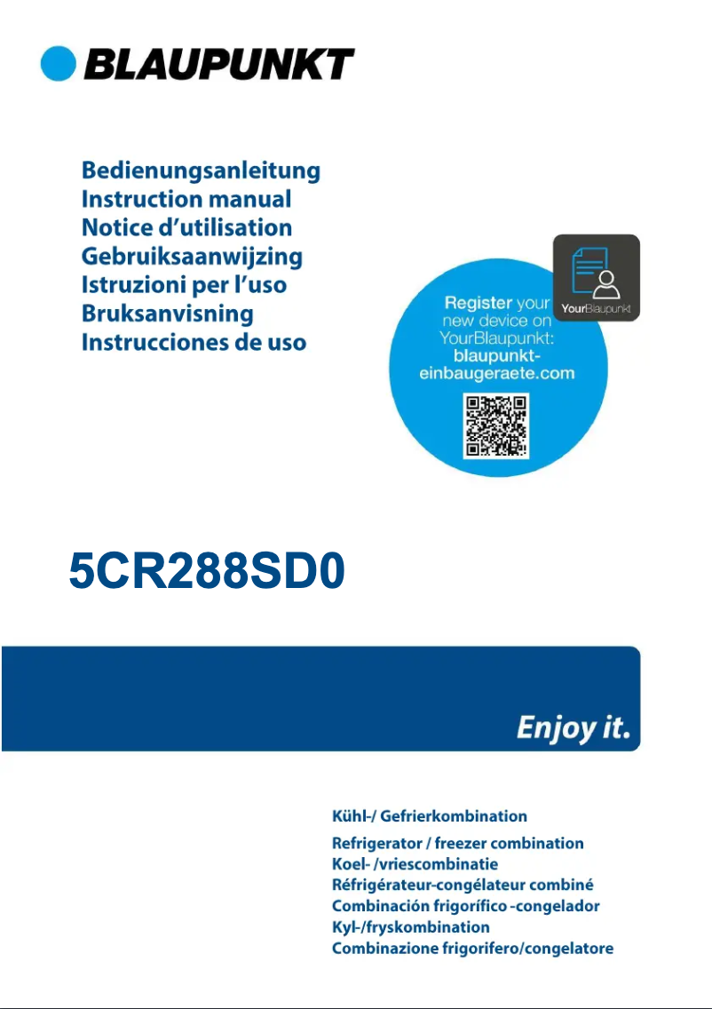 Page n°1 - Manuel utilisateur Blaupunkt 5CR288SD0