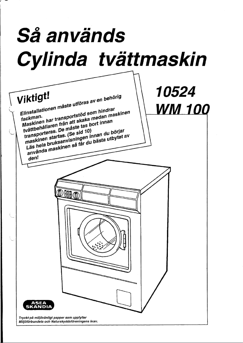 Page n°1 - Manuel utilisateur Cylinda 10524 WM 100