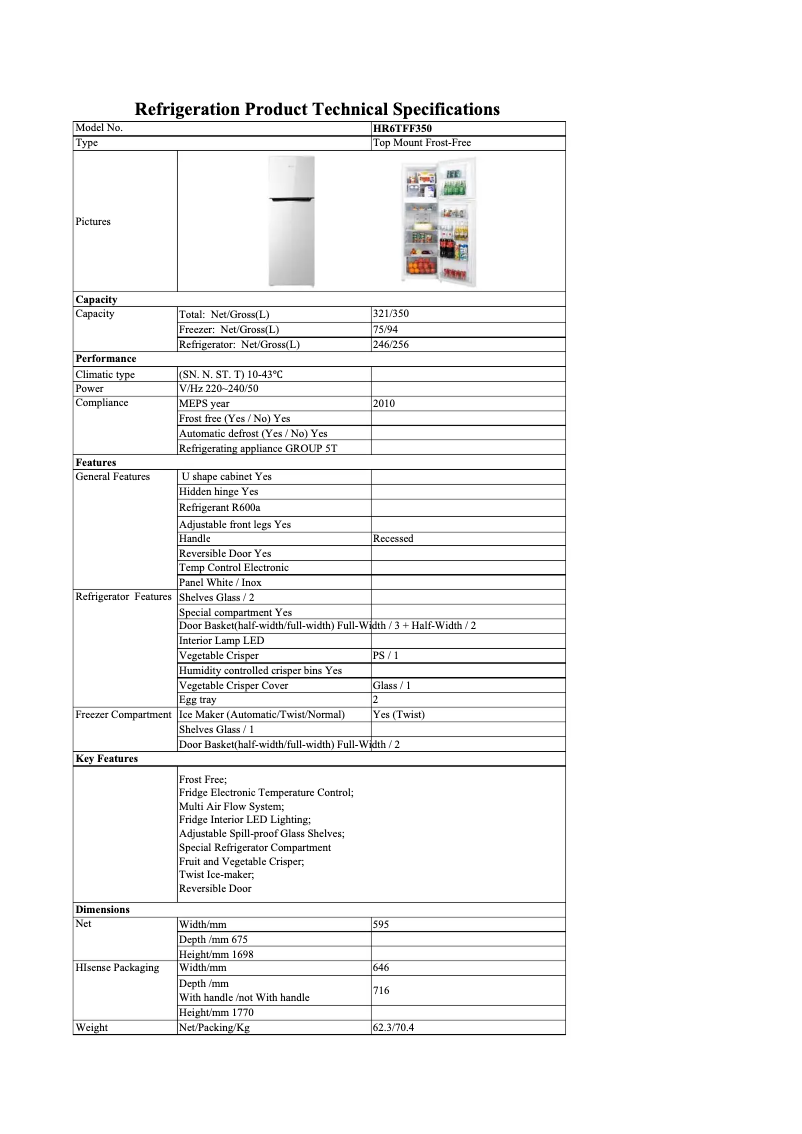 Image de la première page du manuel de l'appareil HR6TFF350