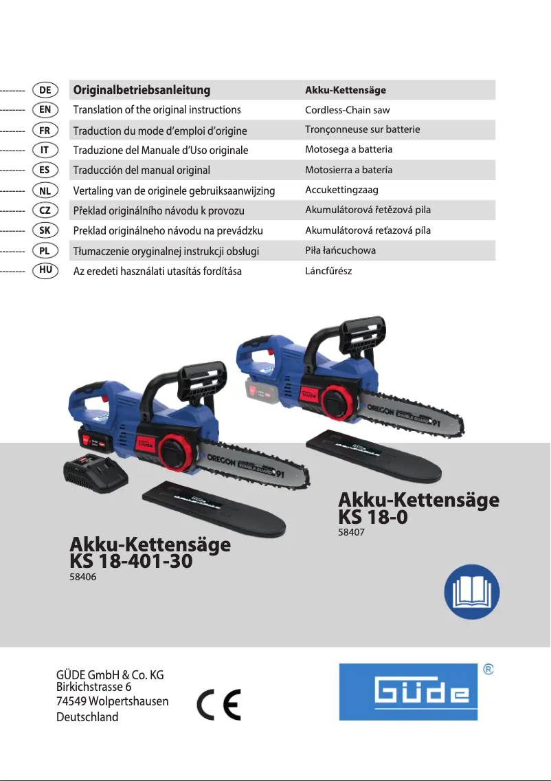 Page n°1 - Manuel utilisateur Güde KS 18-0