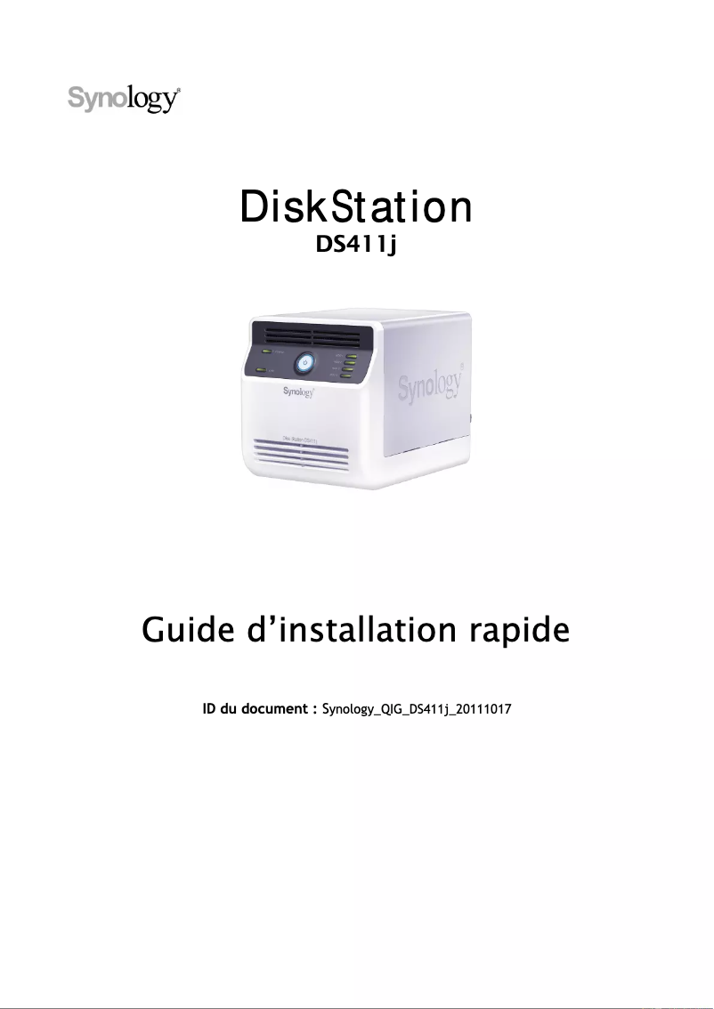 Page n°1 - Manuel utilisateur Synology DiskStation DS411j