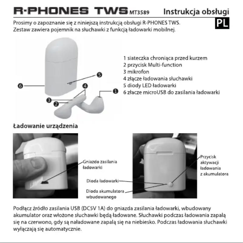 Page n°1 - Manuel utilisateur Media-Tech R-Phones TWS MT3589