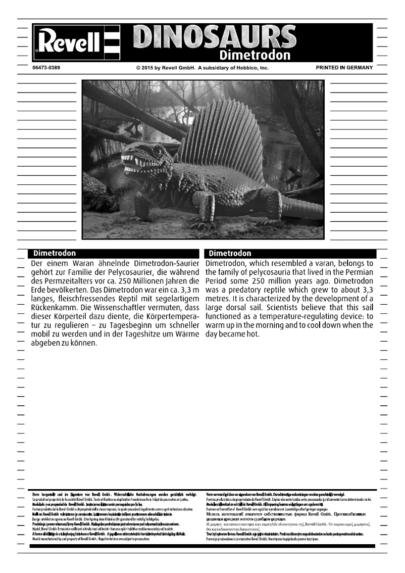 Page n°1 - Manuel utilisateur Revell Dimetrodon