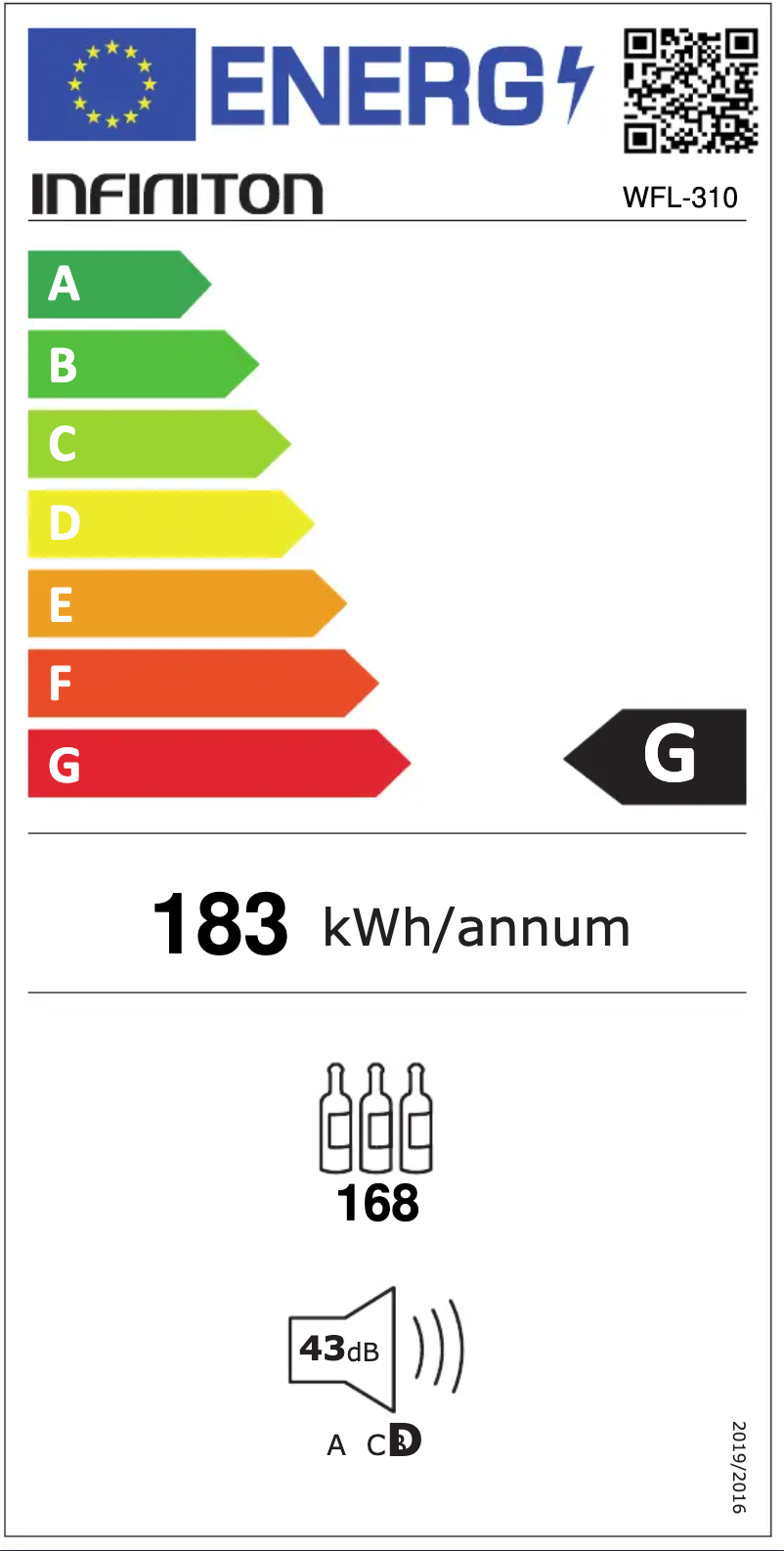 Page 1 de la notice Label énergétique Infiniton WFL-310