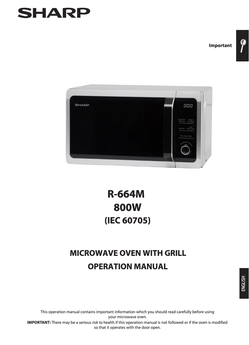 Page 1 de la notice Manuel utilisateur Sharp R-664KM