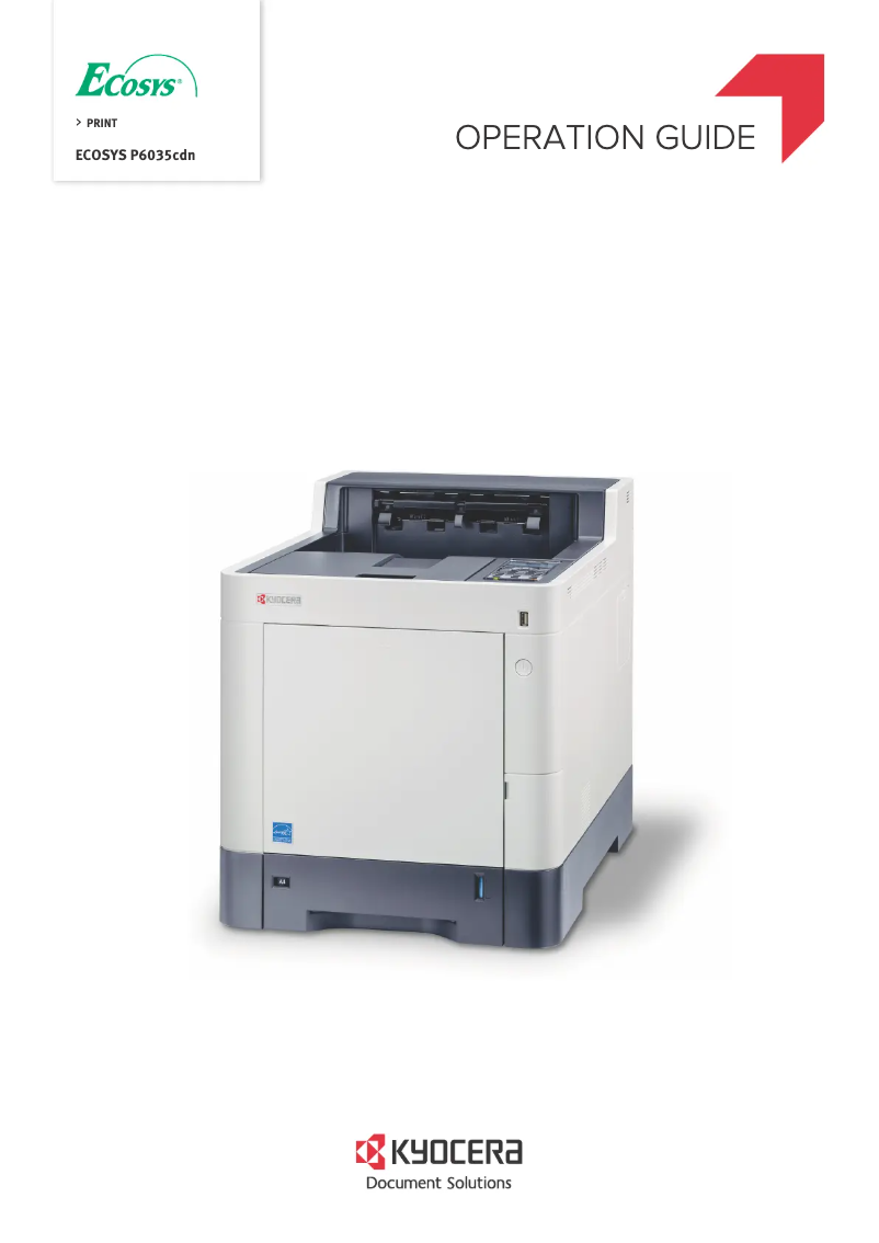 Page n°1 - Manuel utilisateur Kyocera ECOSYS P6035cdn/KL3