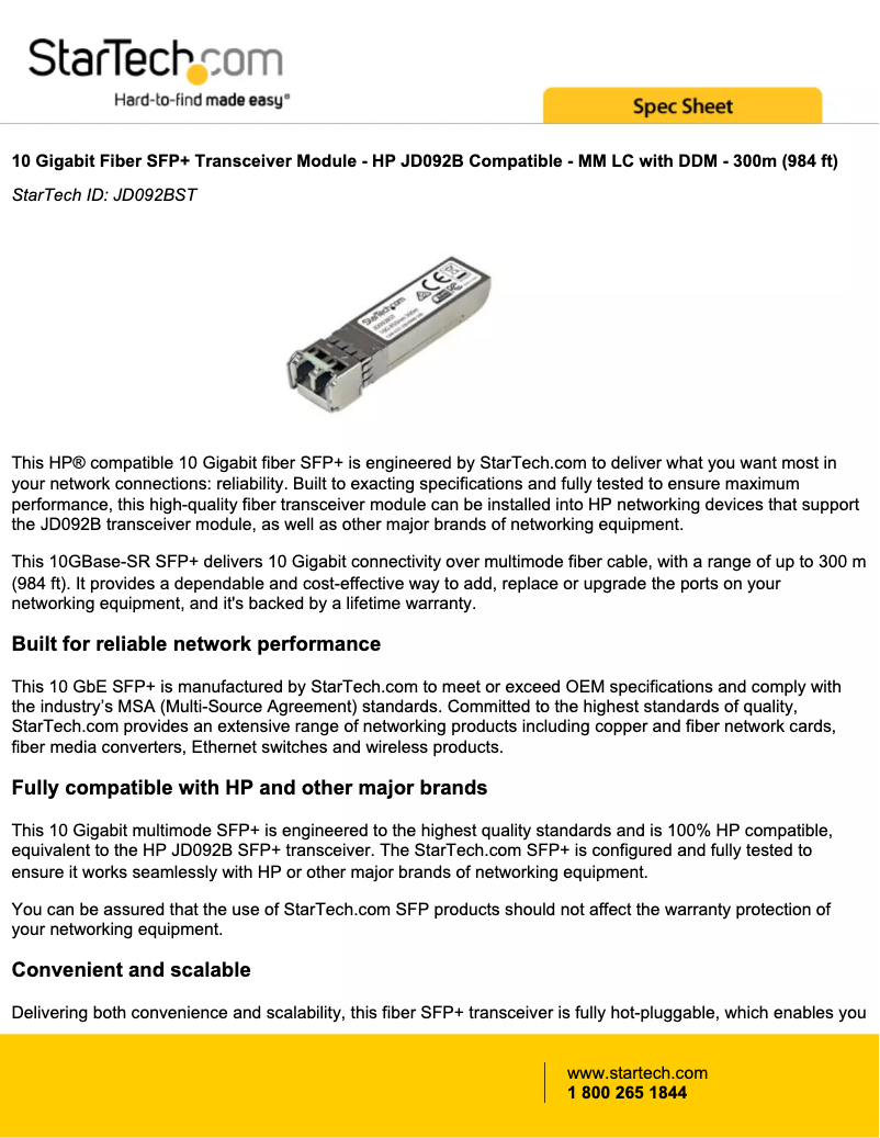 Page n°1 - Manuel utilisateur StarTech.com JD092BST
