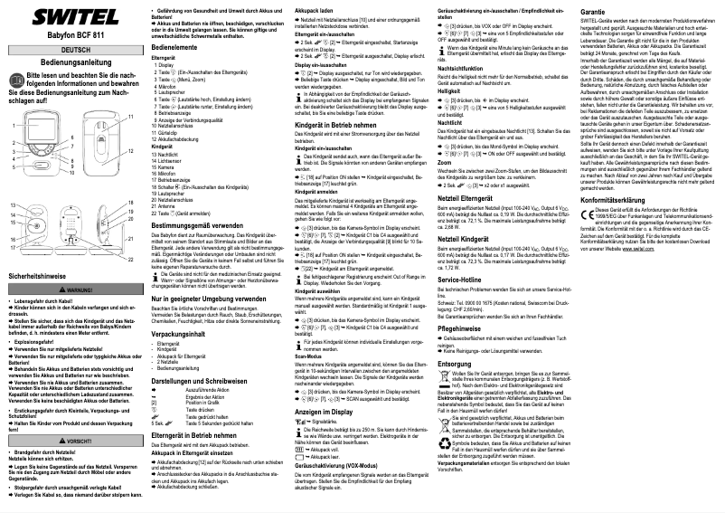 Page n°1 - Manuel utilisateur Switel BCC811
