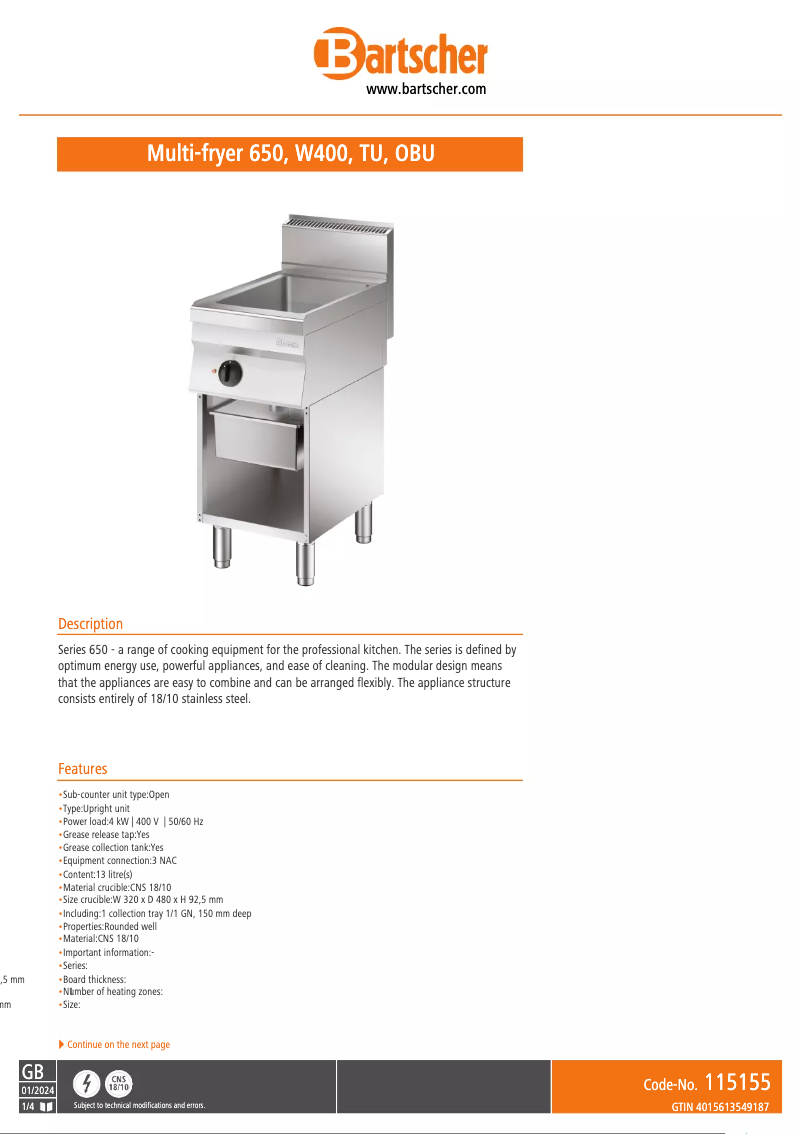 Image de la première page du manuel de l'appareil 115155