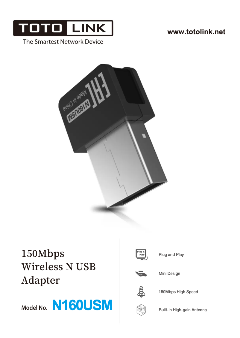 Página 1 del manual Manual de usuario Totolink N160USM