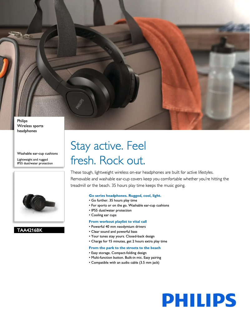 Página 1 del manual Ficha técnica Philips TAA4216