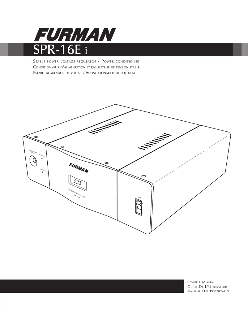 Page 1 de la notice Manuel utilisateur Furman SPR-16E i