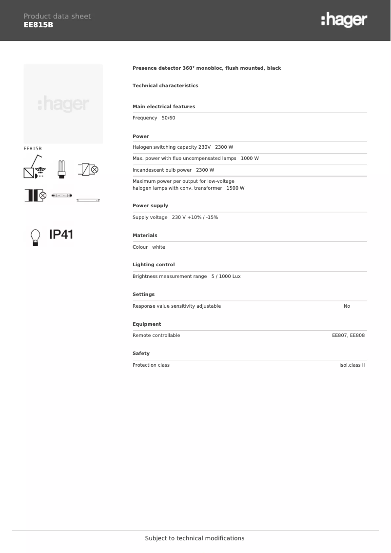 Image de la première page du manuel de l'appareil EE815B