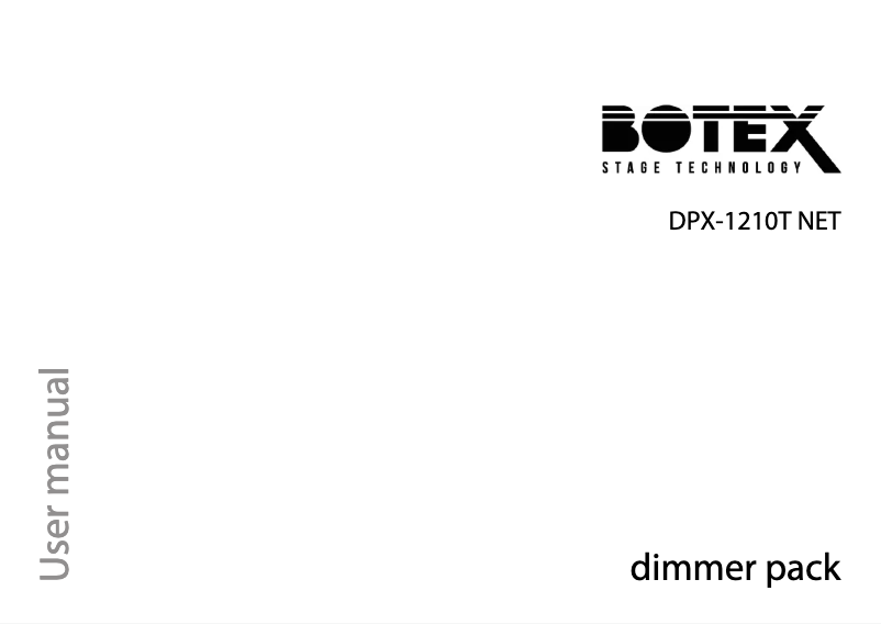 Page 1 de la notice Manuel utilisateur Botex DPX-1210T