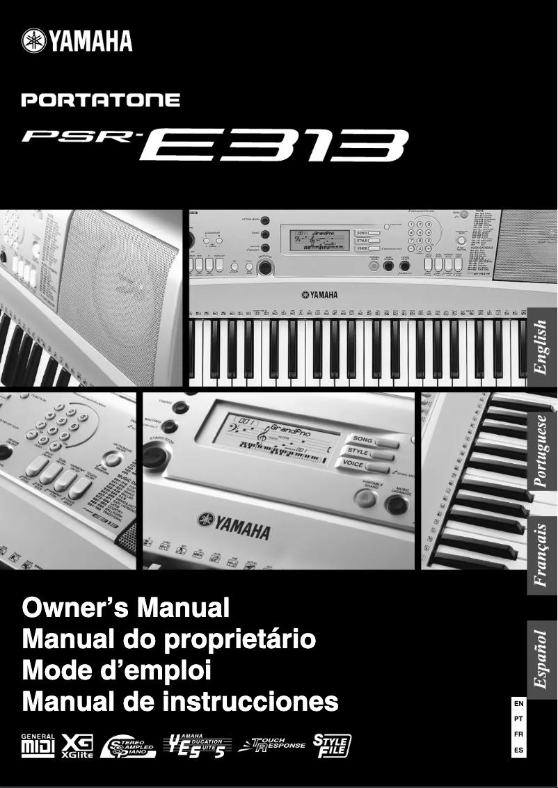 Page 1 de la notice Manuel utilisateur Yamaha PSR-E313