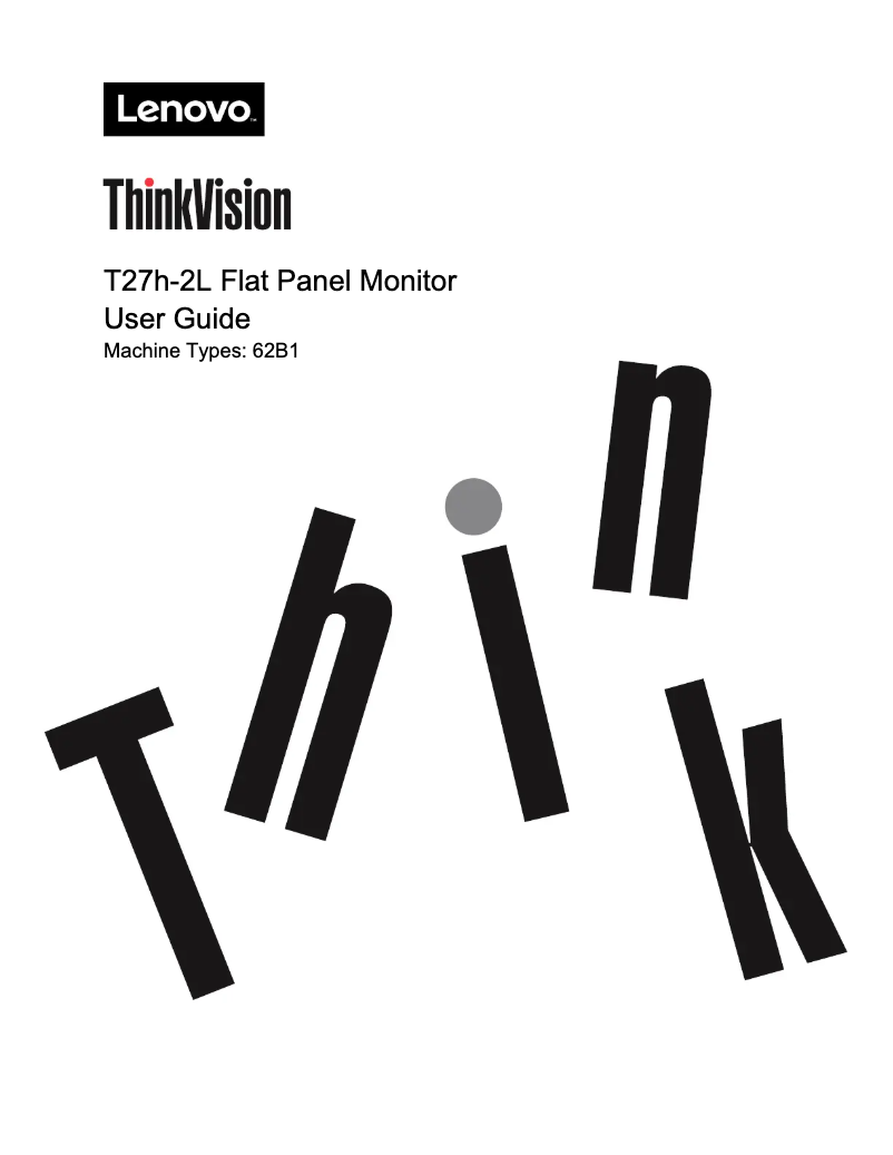 Image de la première page du manuel de l'appareil ThinkVision T27h-2L