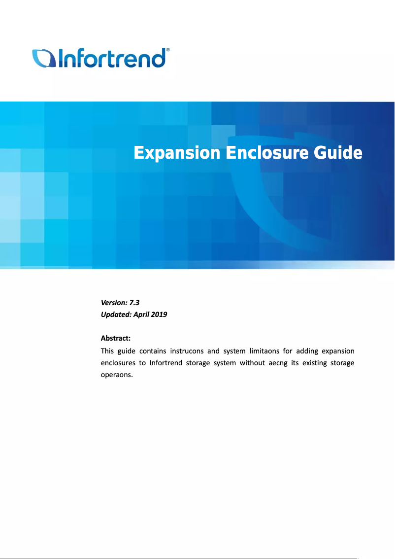 Page n°1 - Manuel utilisateur Infortrend EonStor GS 3012