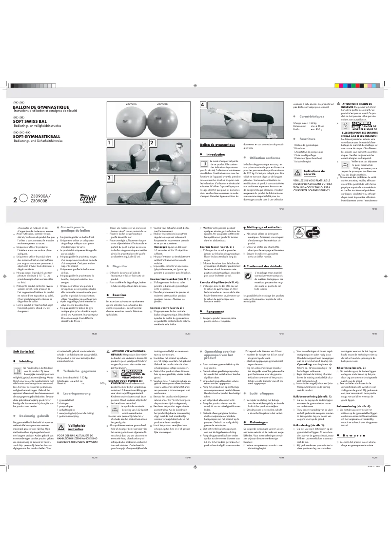 Page 1 de la notice Manuel utilisateur Crivit IAN 073874