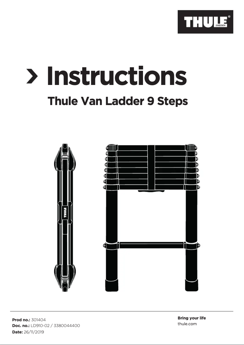 Page 1 de la notice Manuel utilisateur Thule Van Ladder 9 Steps