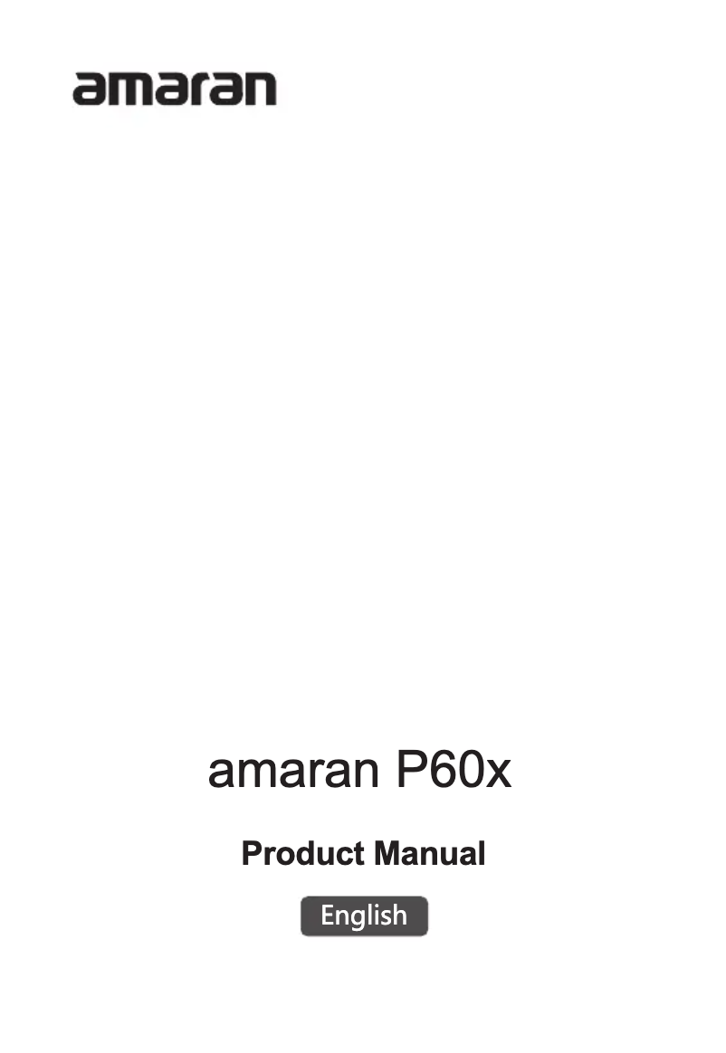 Image de la première page du manuel de l'appareil amaran P60x