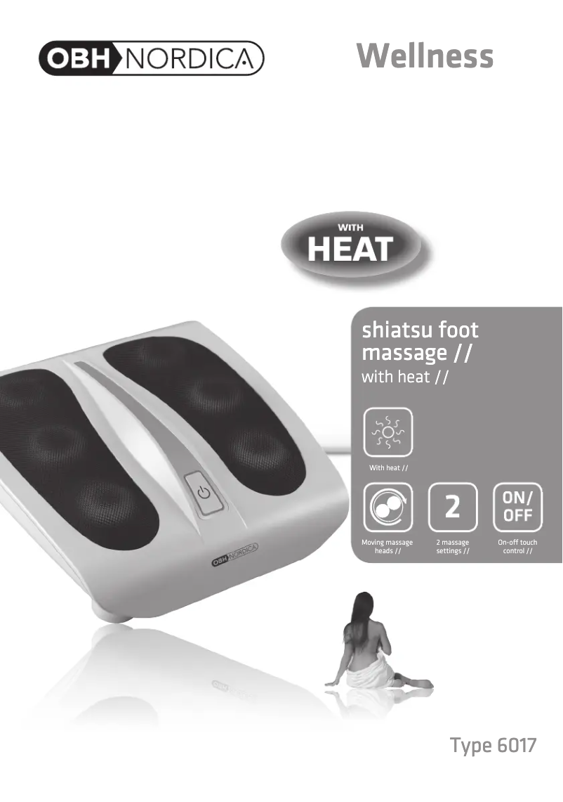 Page 1 de la notice Manuel utilisateur OBH Nordica Shiatsu Foot Massage
