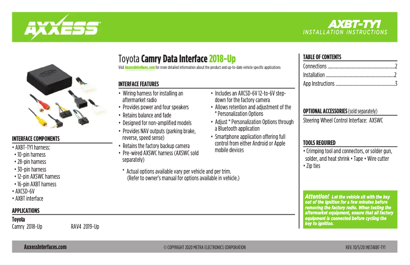 Page 1 de la notice Manuel utilisateur AXESS AXBT-TY1