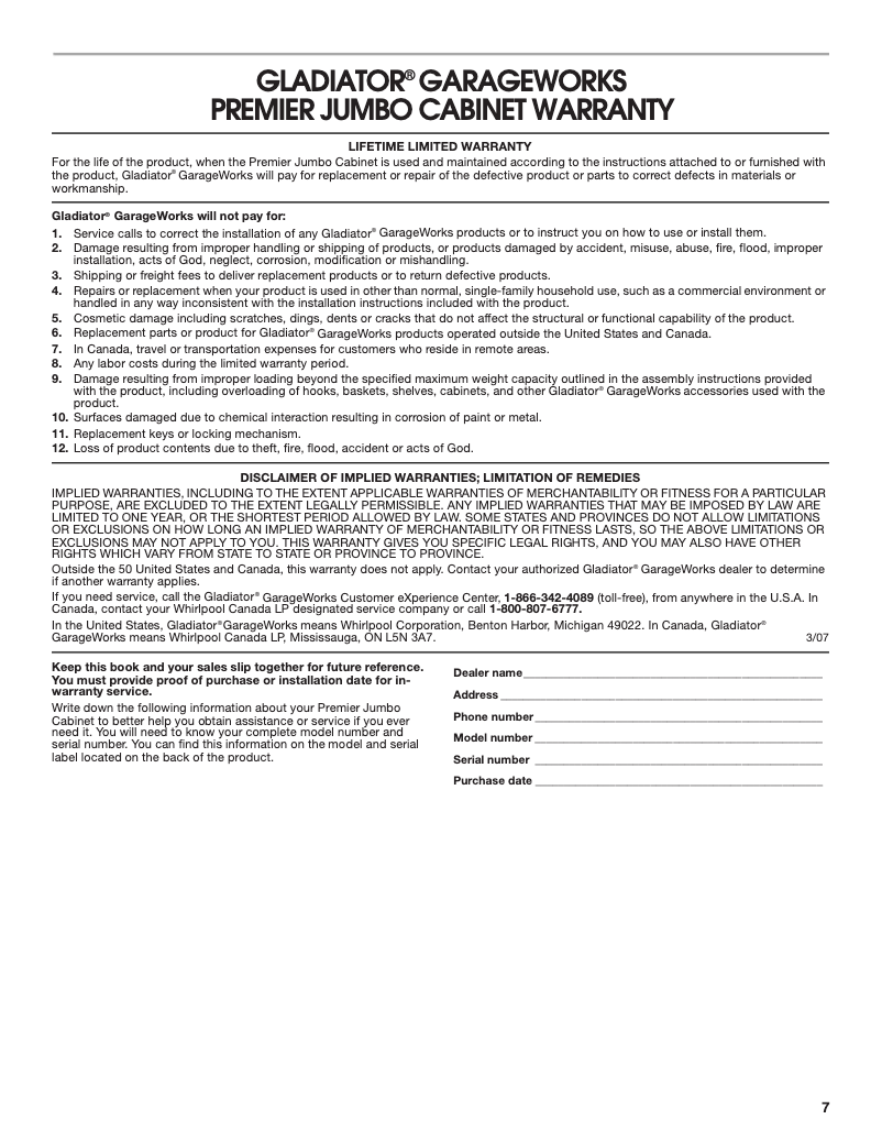 Page n°1 - Mode d'emploi Gladiator GAJG36FDZW