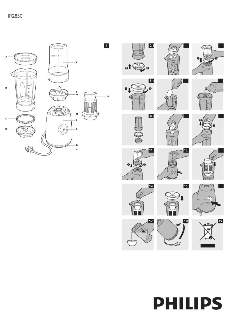 Image de la première page du manuel de l'appareil HR2850