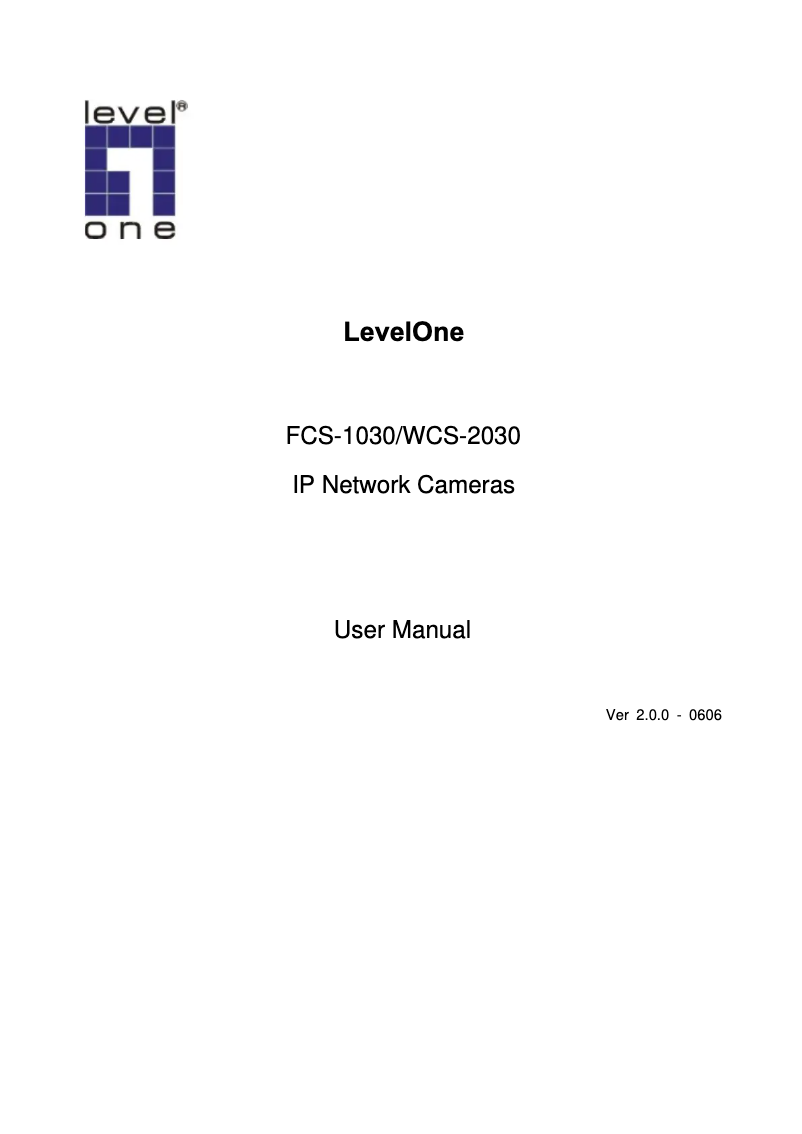 Page n°1 - Manuel utilisateur LevelOne FCS-1030