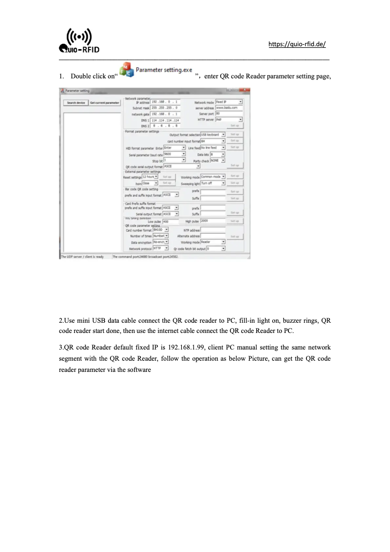 Page 1 de la notice Manuel utilisateur QUIO QU-ER-80-4