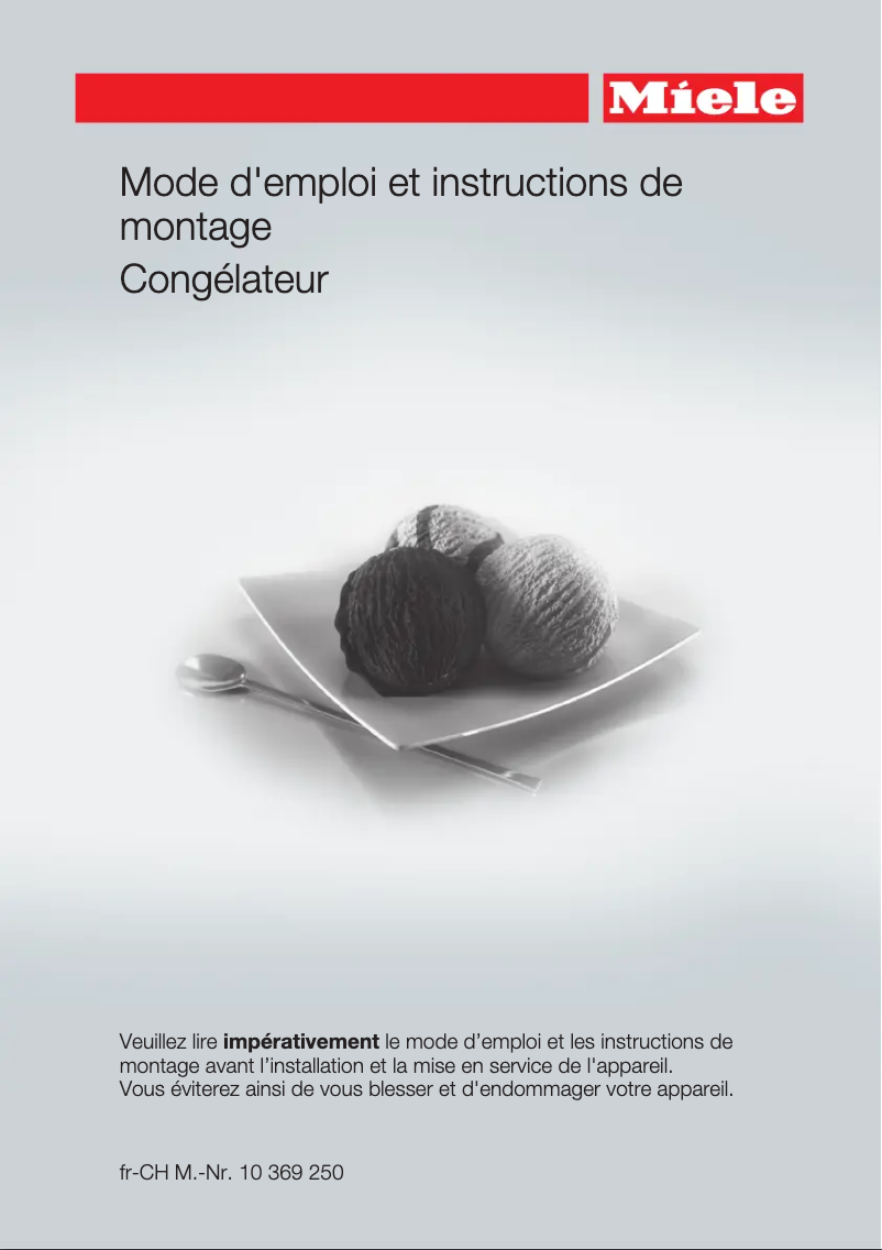 Page 1 de la notice Mode d'emploi Miele FN 28263 ws