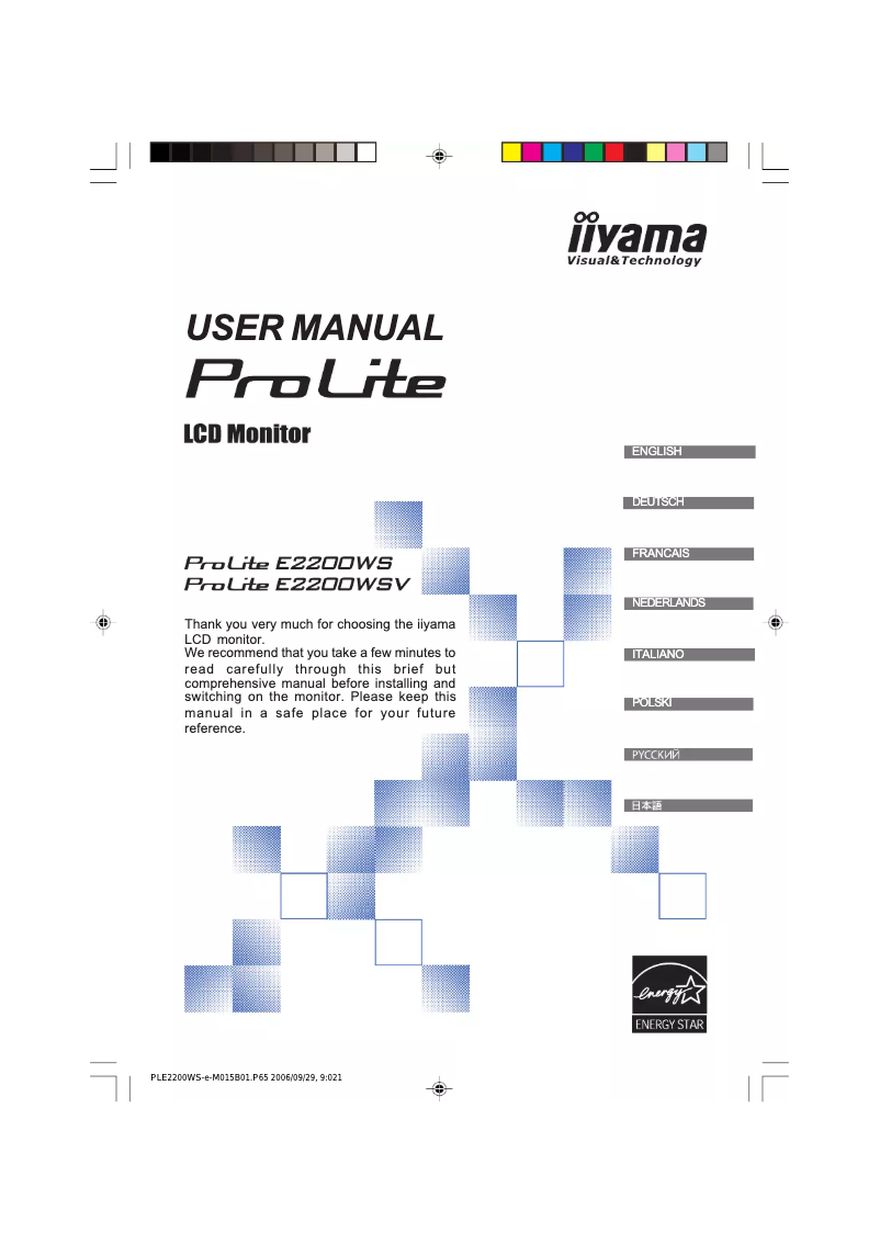 Página 1 del manual Manual de usuario Iiyama ProLite E2200WSV