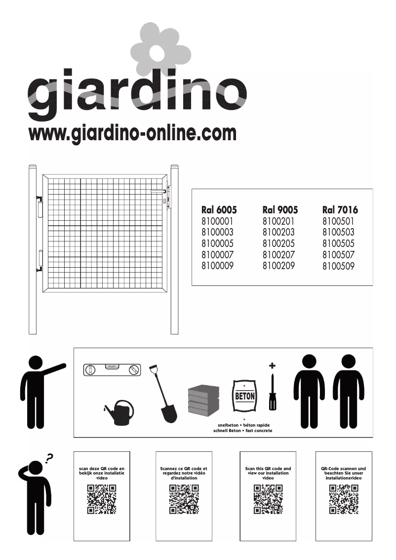 Page n°1 - Manuel utilisateur Giardino 8100503
