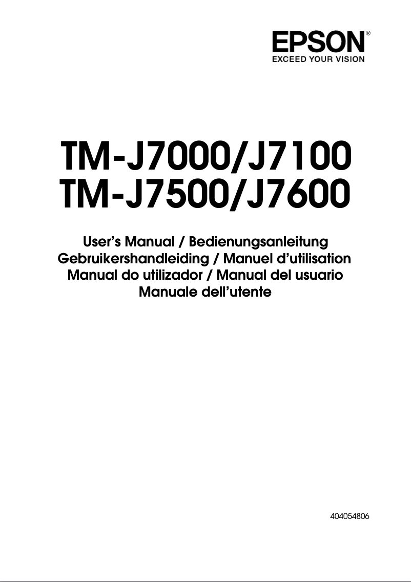 Image de la première page du manuel de l'appareil TM-J7000