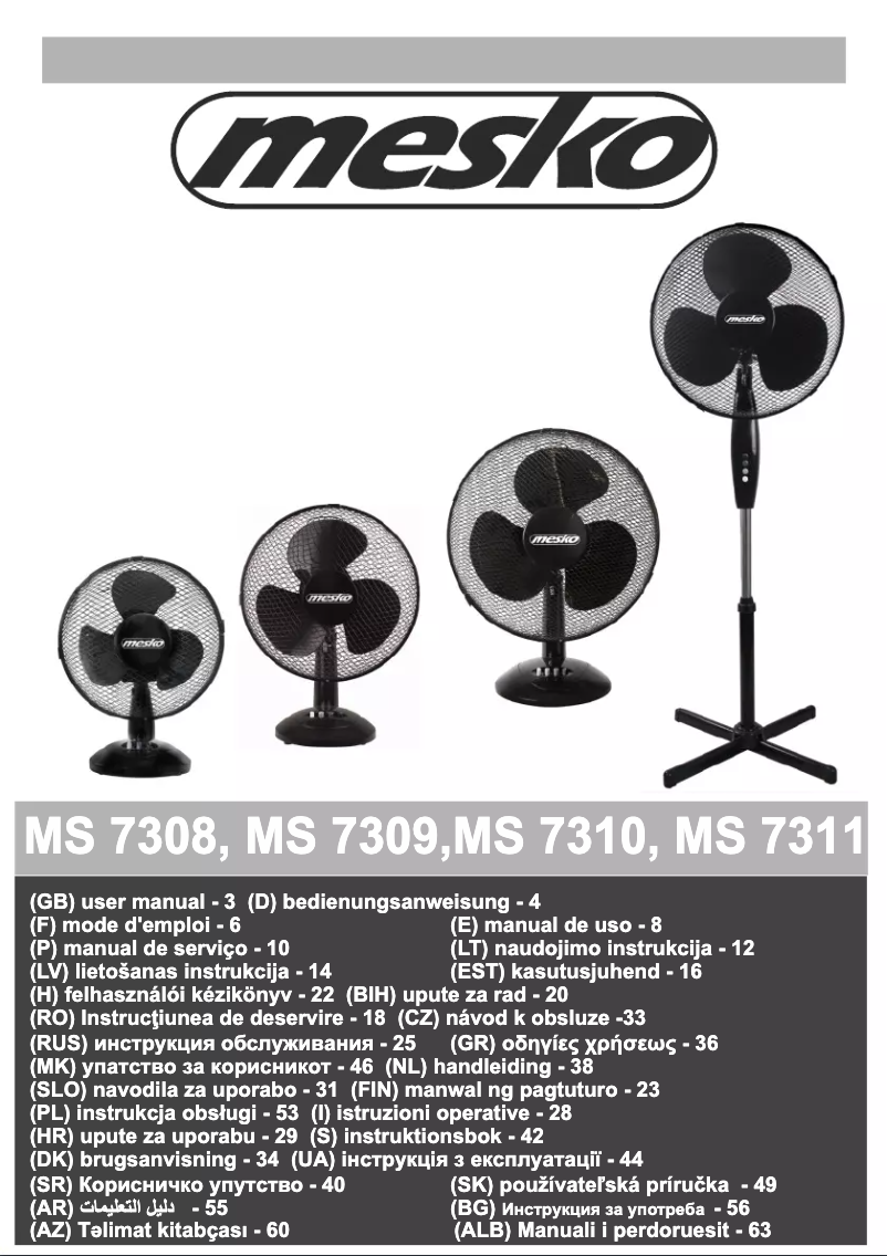Page n°1 - Manuel utilisateur Mesko MS 7311