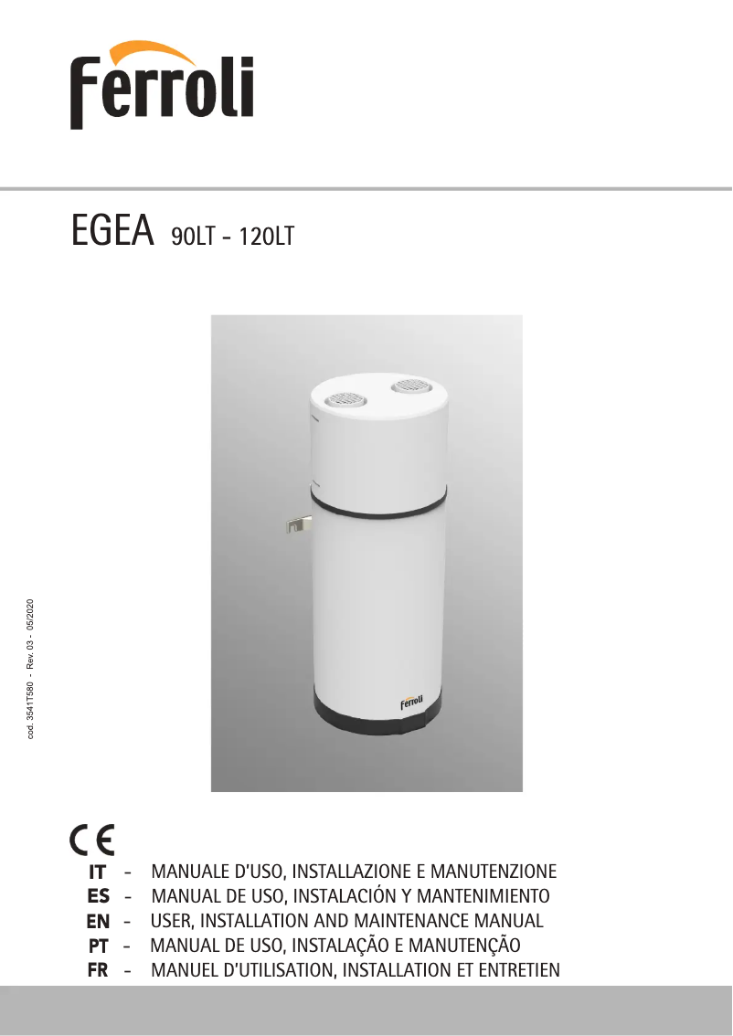 Page n°1 - Manuel utilisateur Ferroli Egea Lt