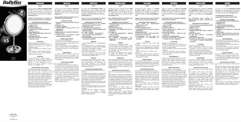 Page n°1 - Manuel utilisateur BaByliss 8435E