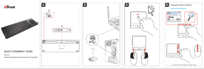 Page 1 de la notice Manuel utilisateur Trust Tacto 18498