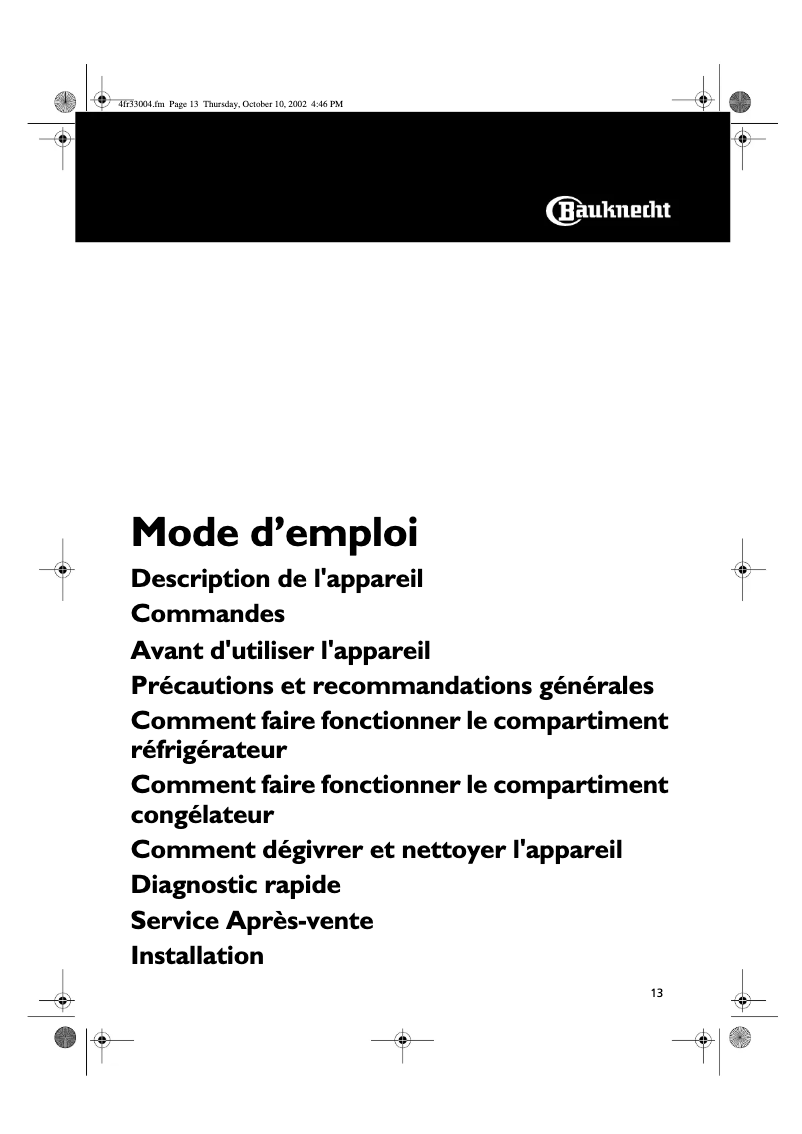 Image de la première page du manuel de l'appareil KVE 1630/A-LH