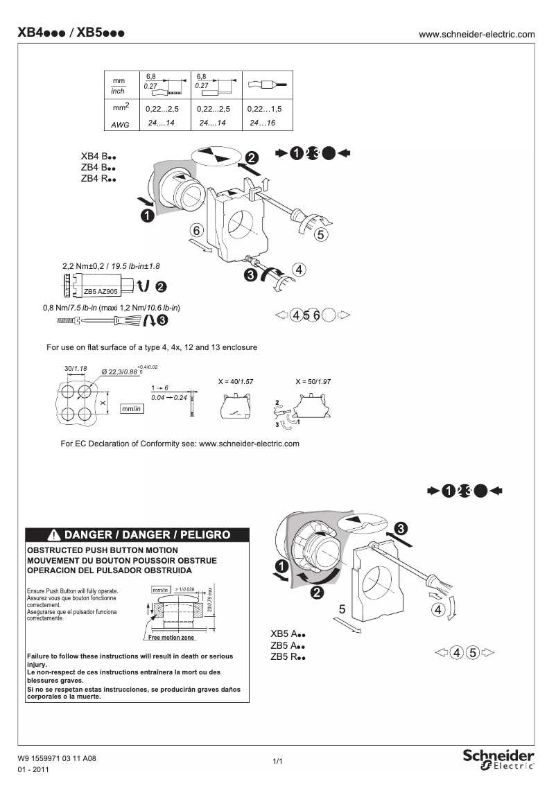 Image de la première page du manuel de l'appareil ZB4BD505