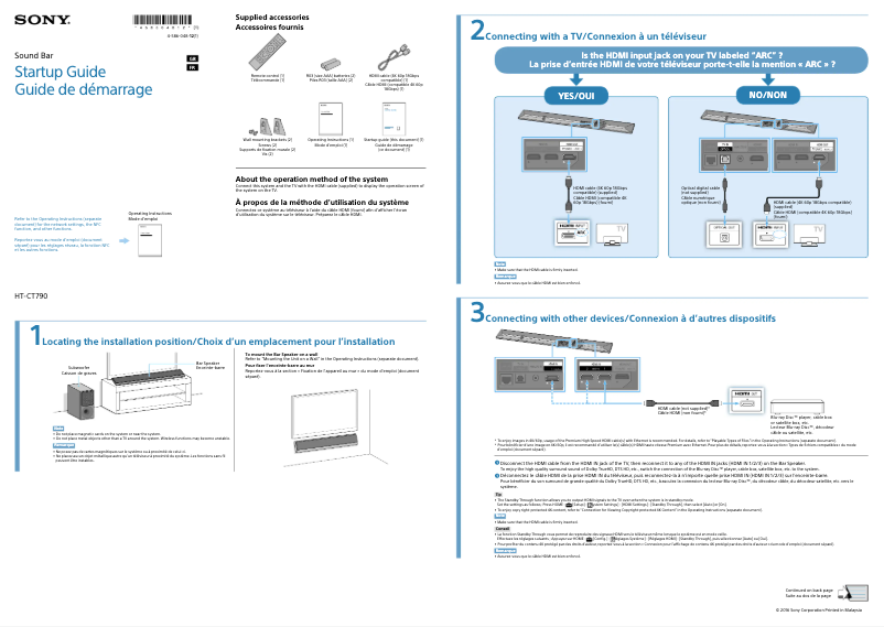 Imagen de la primera página del manual del dispositivo HT-CT790